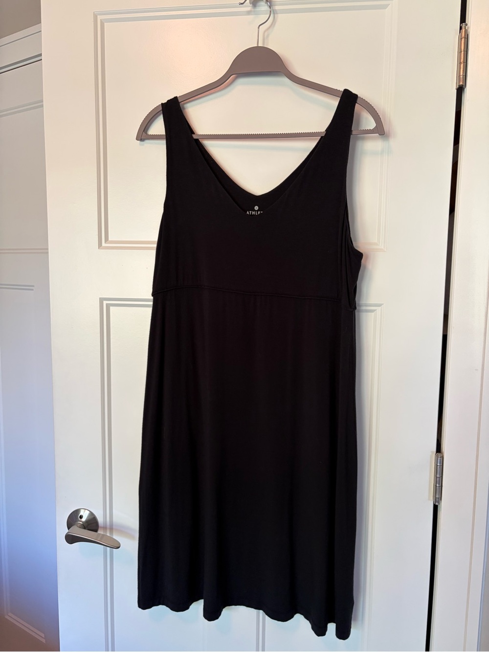 Athleta Black Sleeveless V-Neck Dress